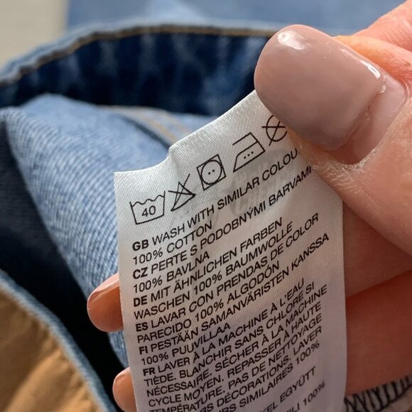 CHEAP MONDAY Ally Blue Gem High Waist Raw Hem Ankle Straight Jeans - Picture 11 of 16